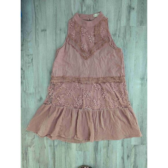Altar'd State Dresses & Skirts - Altar'd State Floral Lace Sleeveless High Neck Dress Pink , Medium (w6)